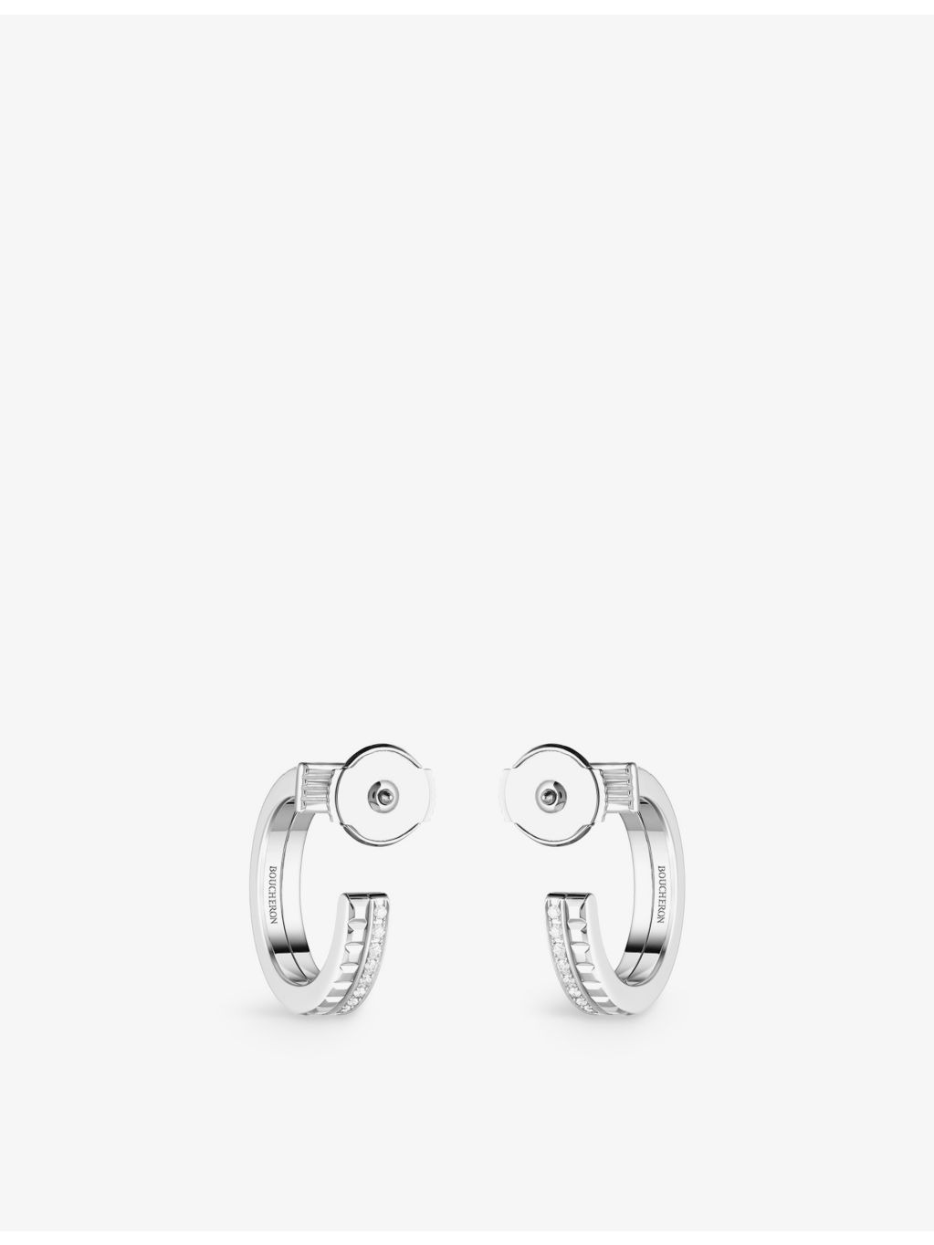 Quatre Radiant Edition 18ct white-gold 0.24ct diamond hoop earrings - 3