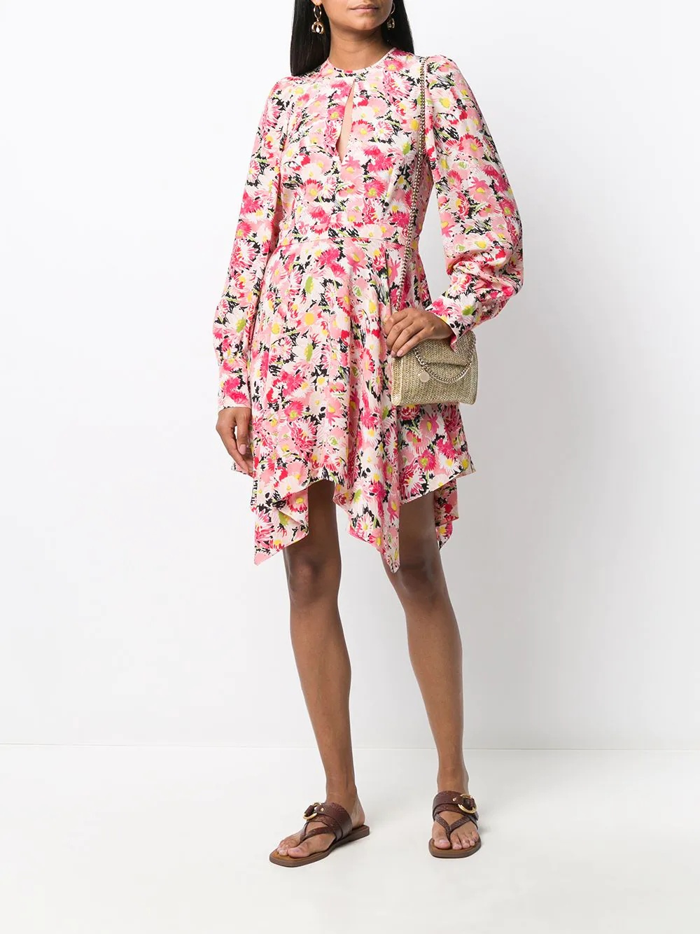 floral-print asymmetric dress - 2