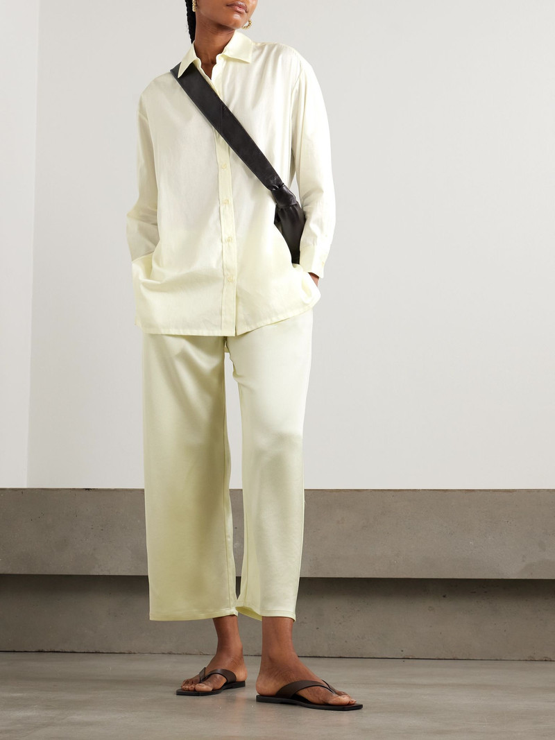 LESET Yoko oversized cotton-poplin shirt Cream outlook
