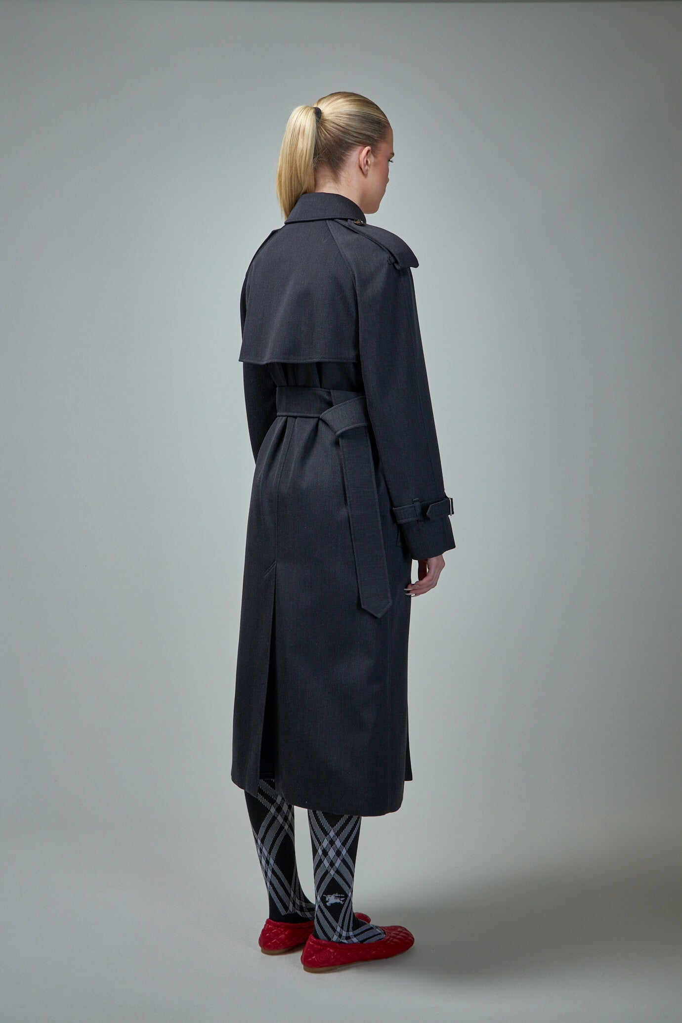 Long Wool Trench Coat - 3