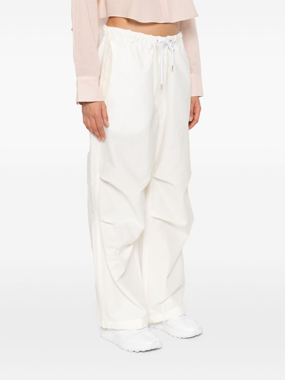 drawstring wide-leg trousers - 3