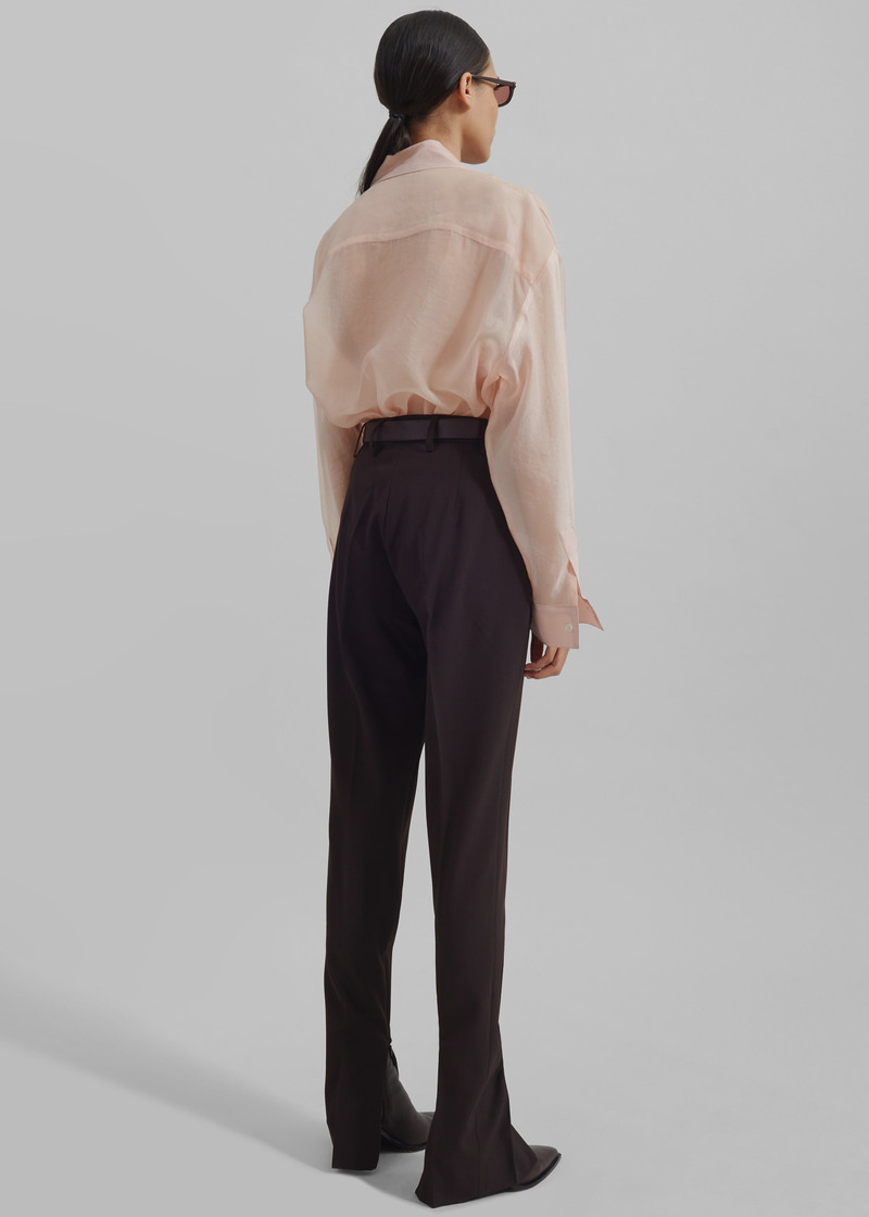 Nel Sheer Button Up Shirt - Pink 9