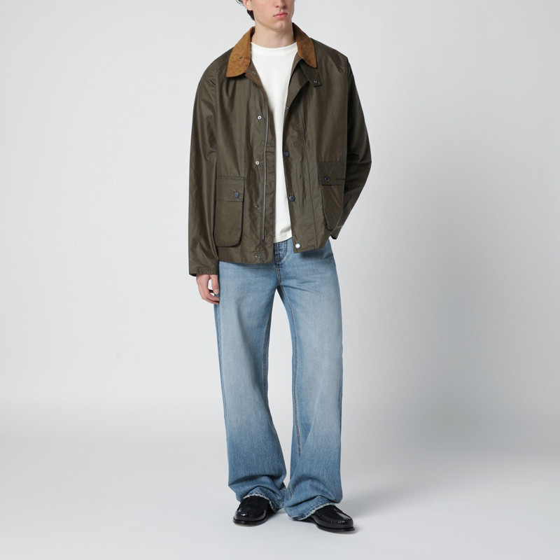 Barbour Modern Bedale olive green waxed jacket outlook