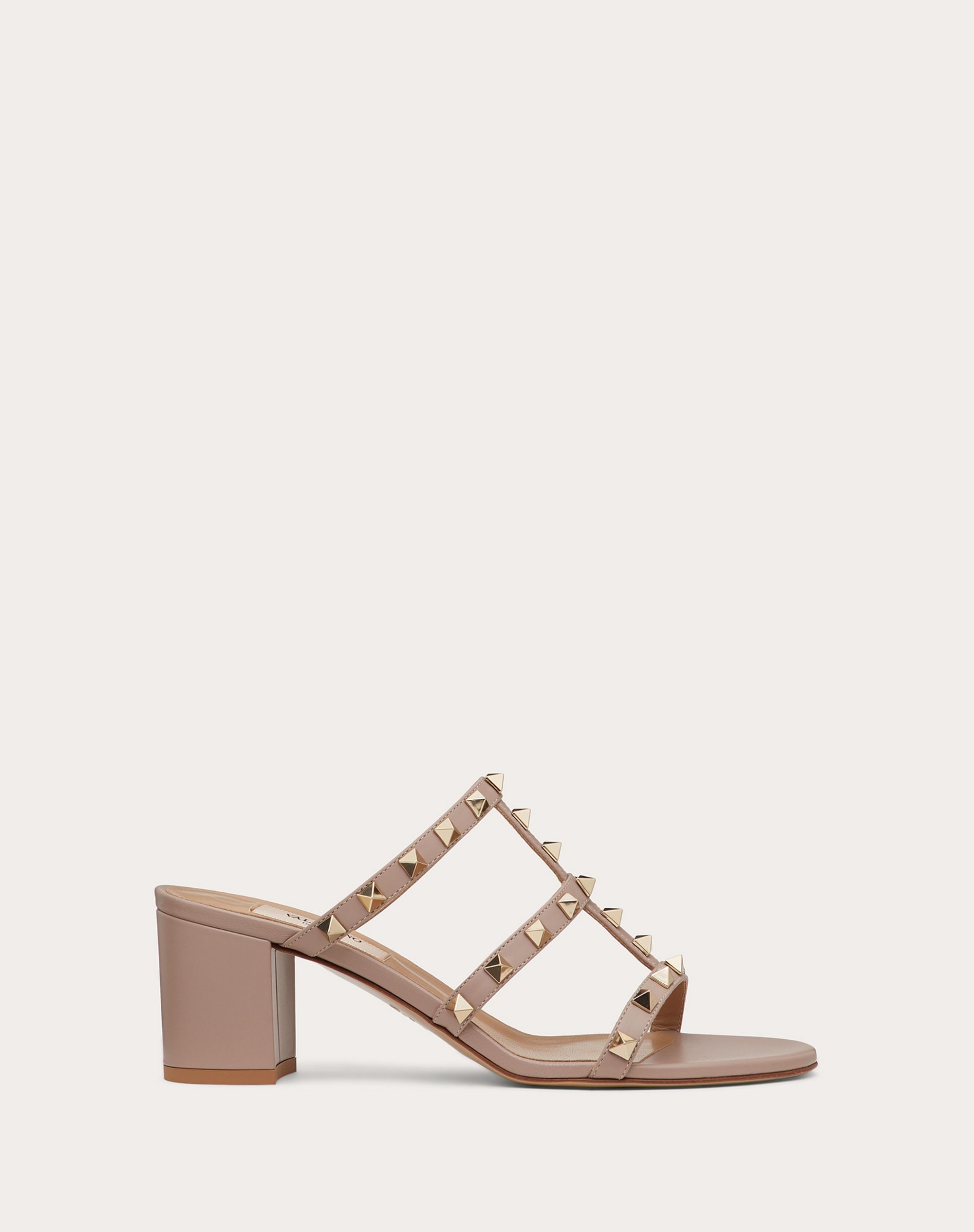 Rockstud Calfskin Leather Slide Sandal 60 mm - 1