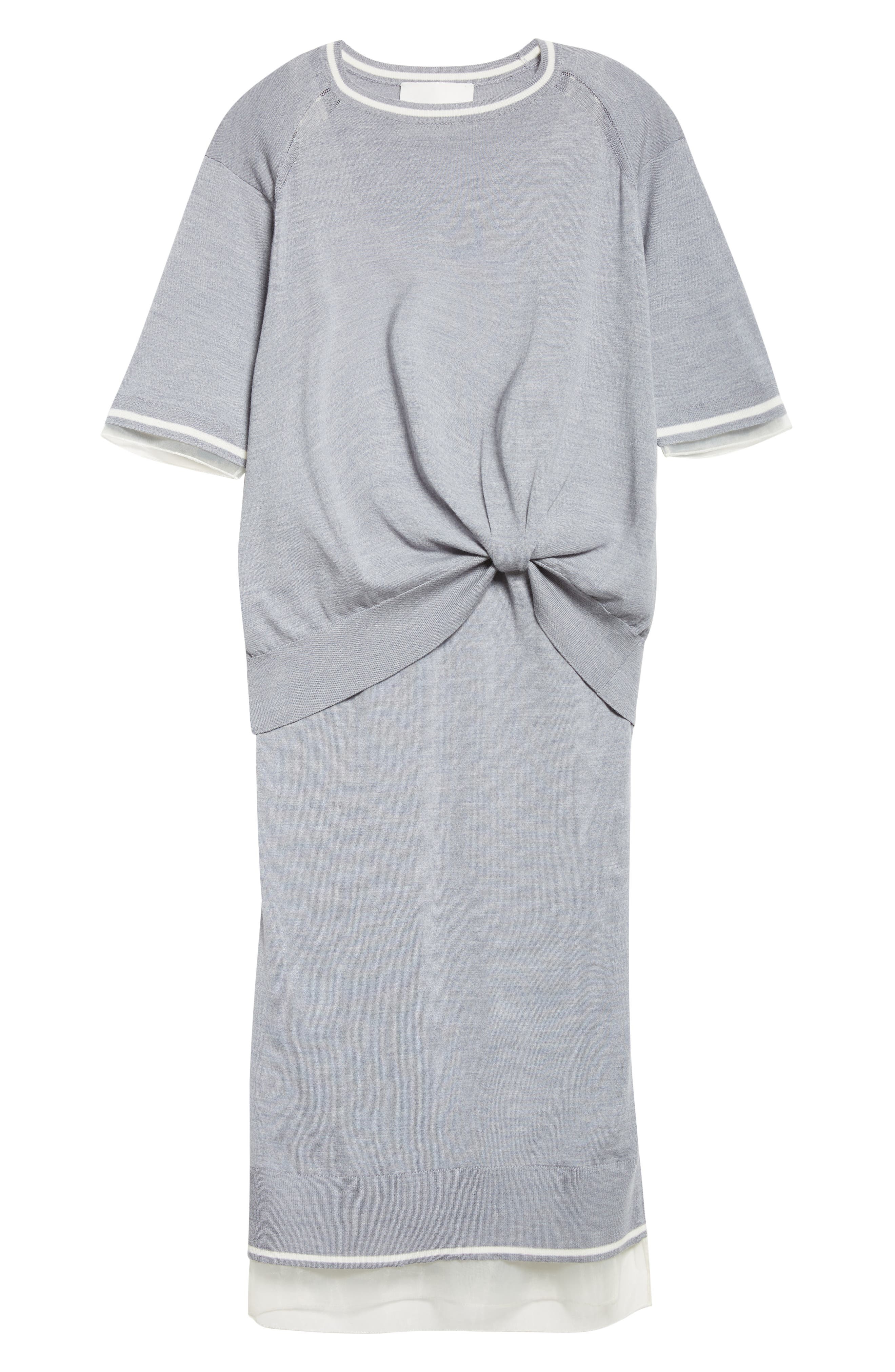 3.1 Phillip Lim Short Sleeve Knit Wool Dress in Grey Melange at Nordstrom - 6