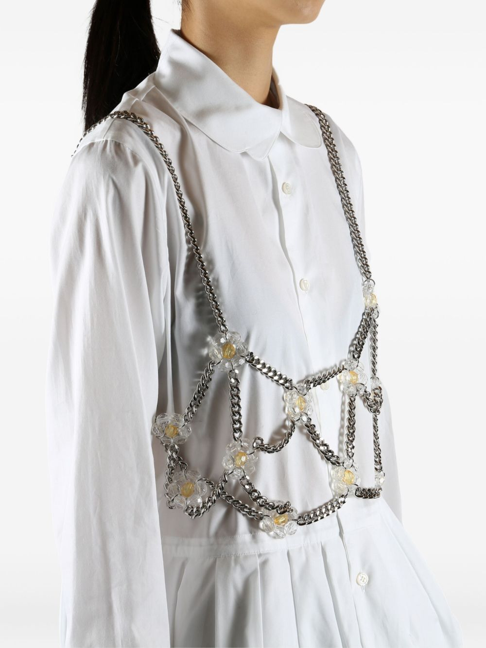 flower-embellished chain top - 3
