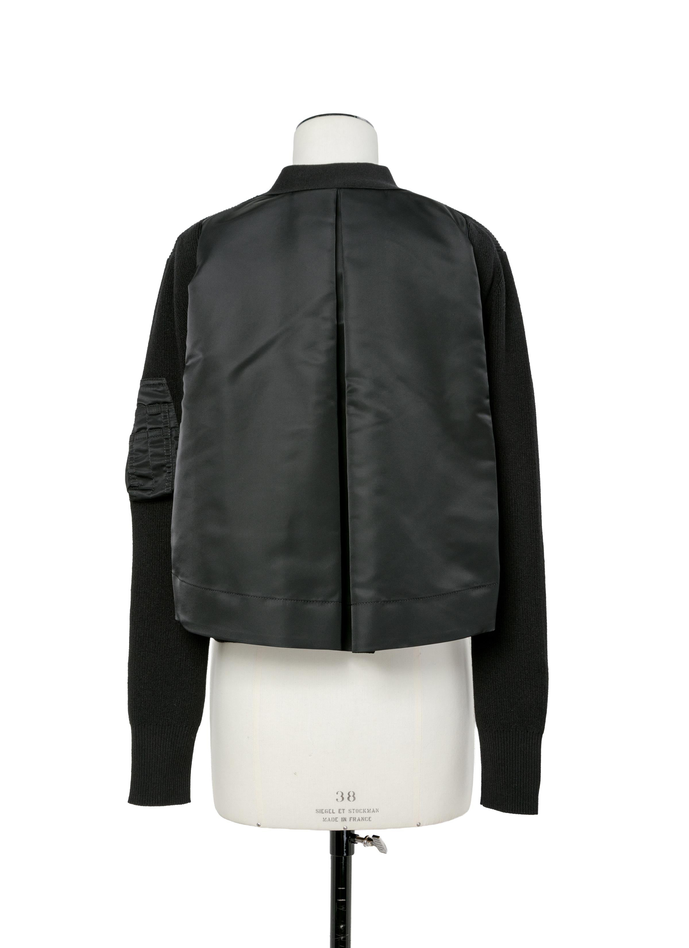 Nylon Twill x Cotton Knit Cardigan - 3