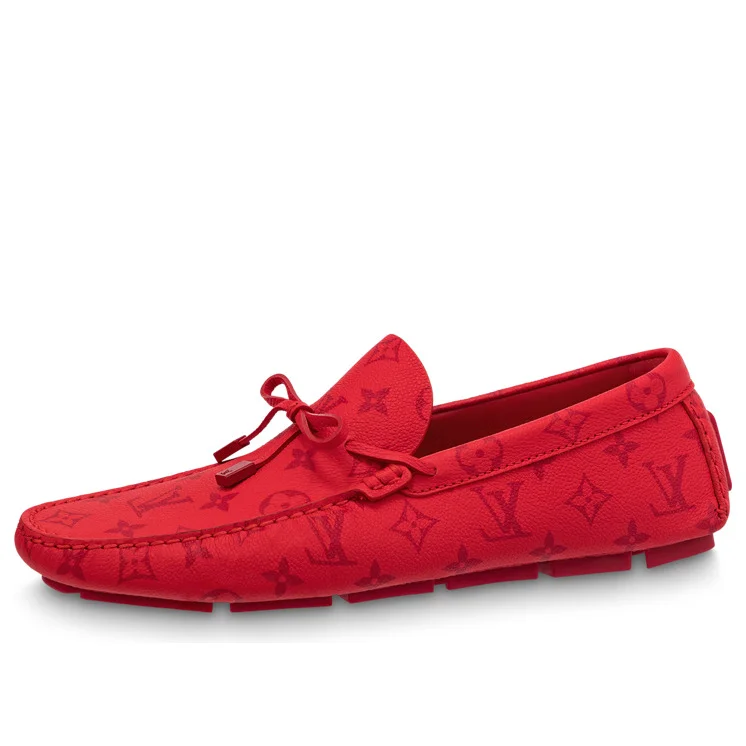 LOUIS VUITTON Driver Moccasin Shoes 'Red Monogram' 1AAPY6 - 1