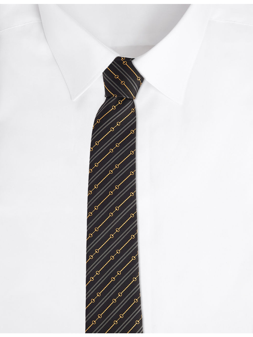 Horsebit Jacquard Silk Tie - 3