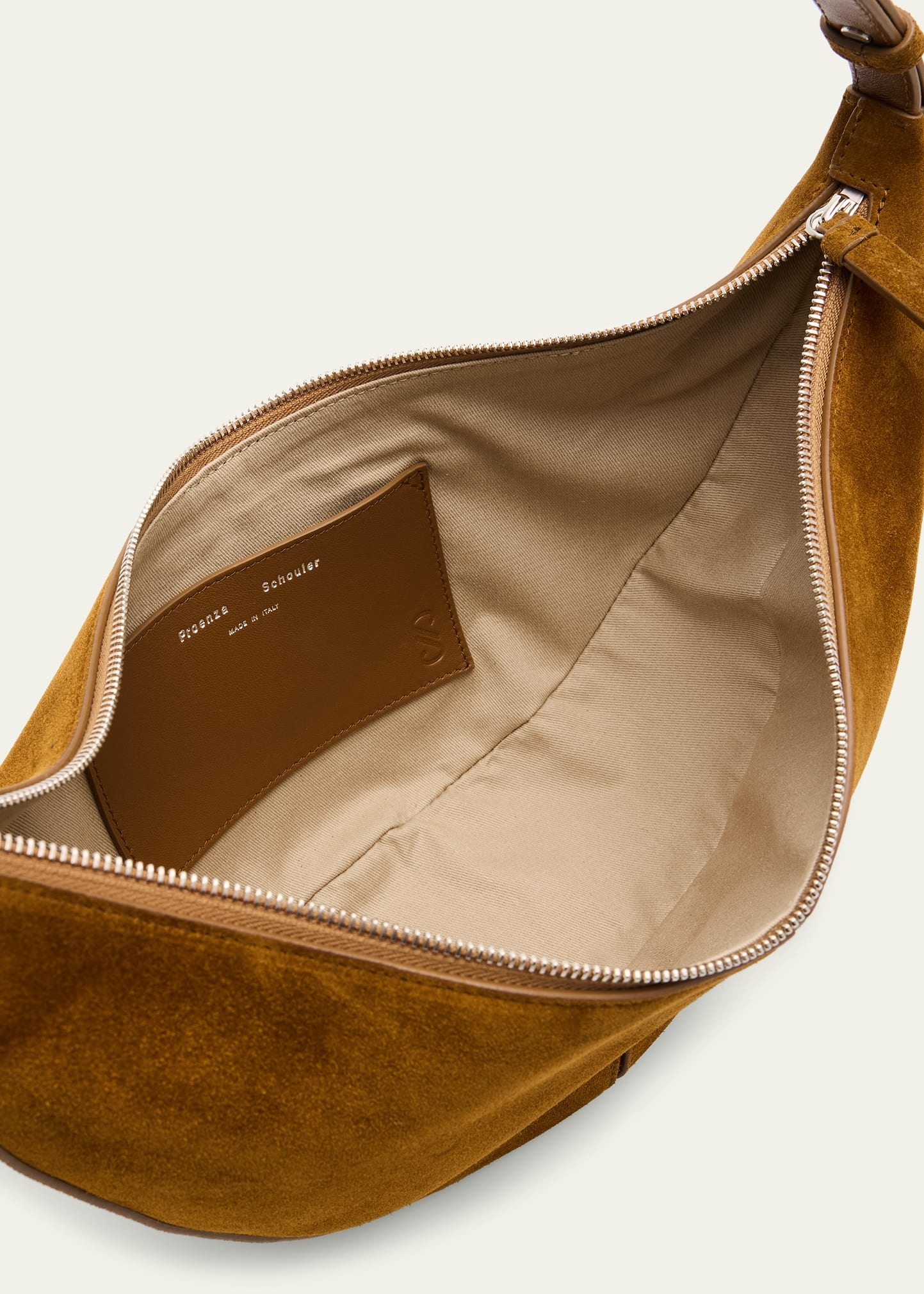 Slide Zip Suede Shoulder Bag - 4