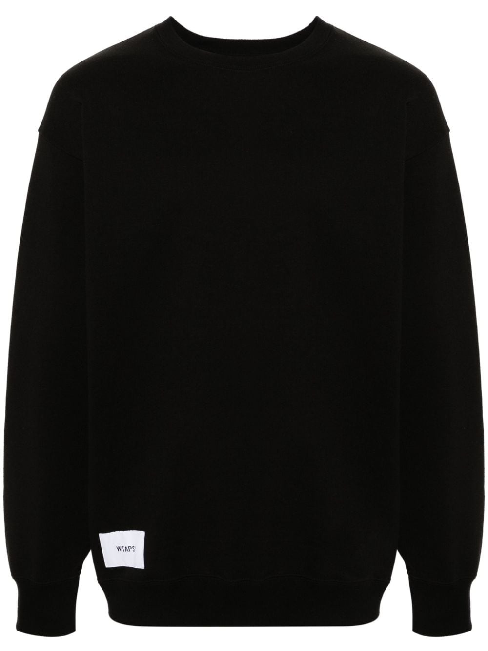 logo-patch cotton sweatshirt - 1