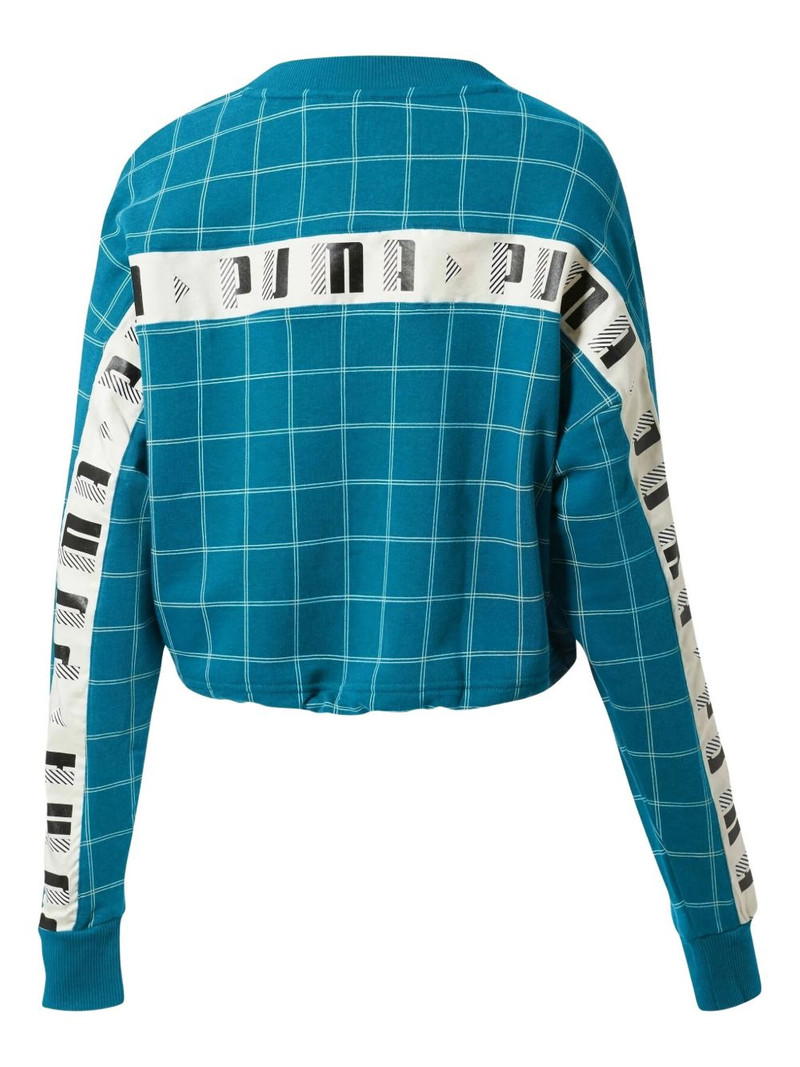 PUMA grid-pattern drawstring-hem sweatshirt outlook