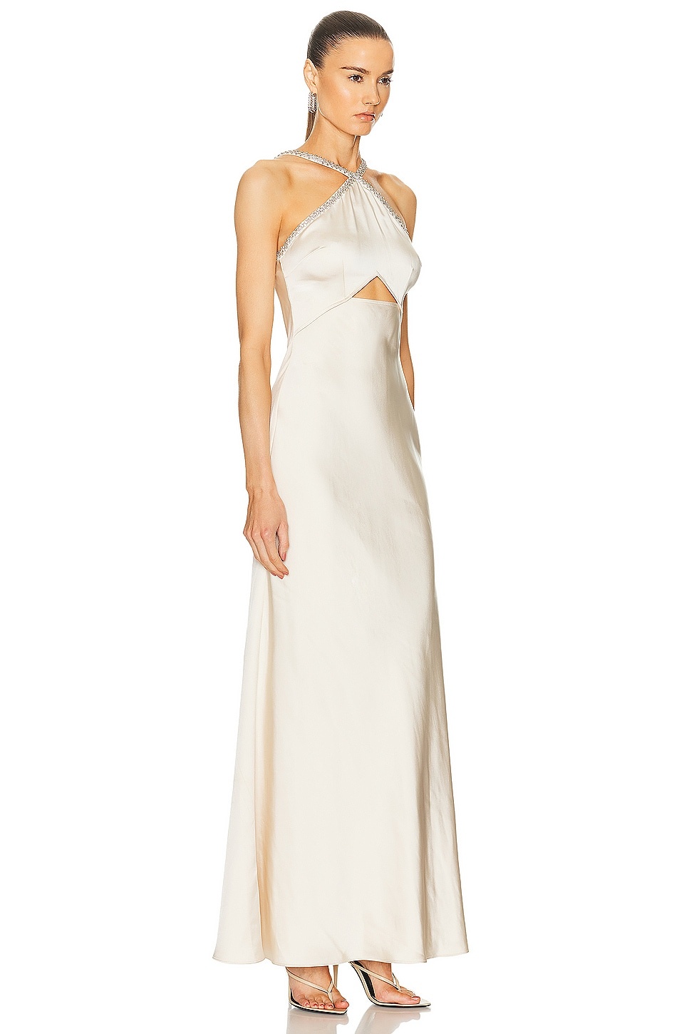 Satin Diamante Maxi Dress - 2