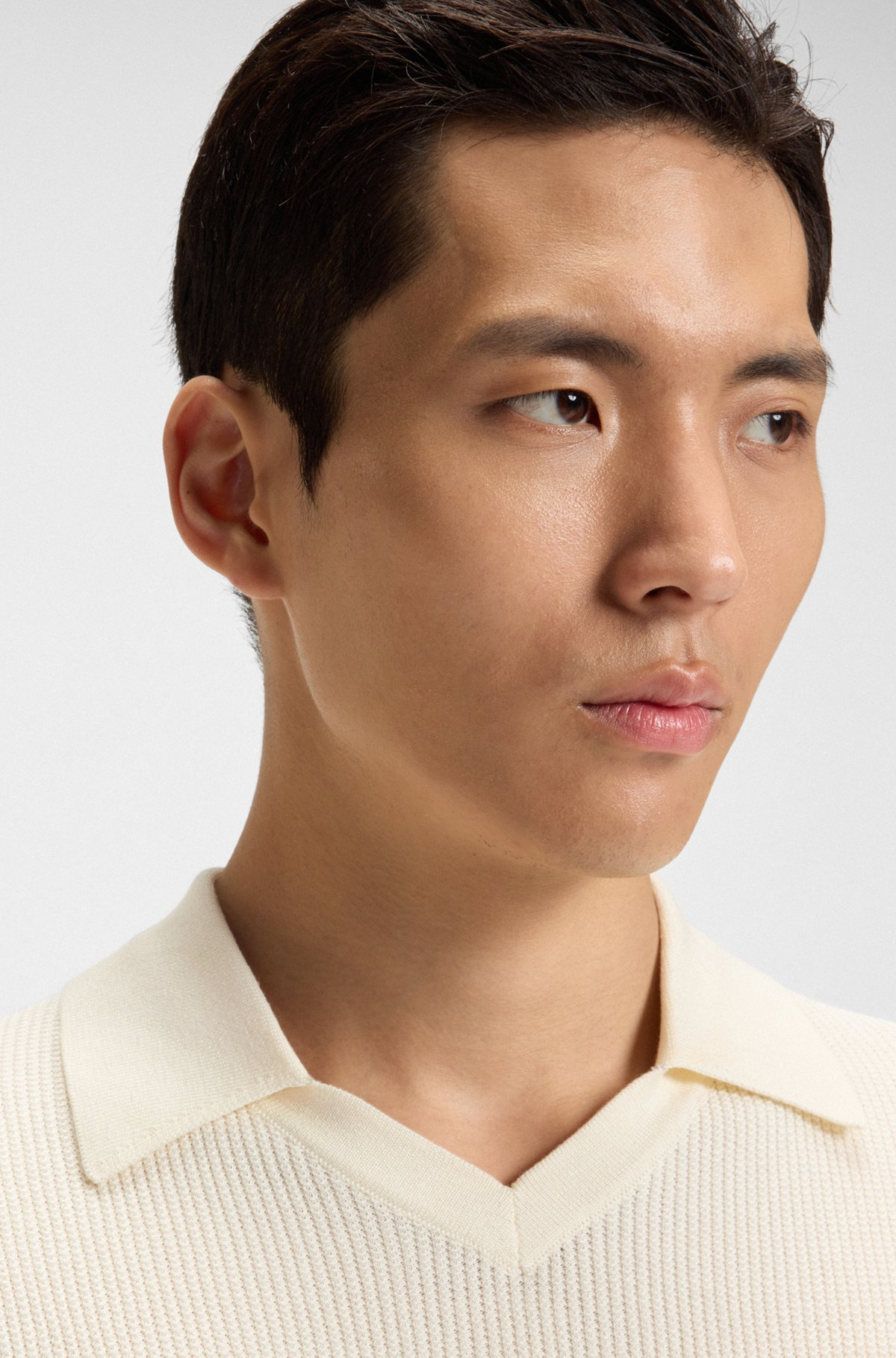 KNIT POLO SWEATER IN SILK AND COTTON - 3