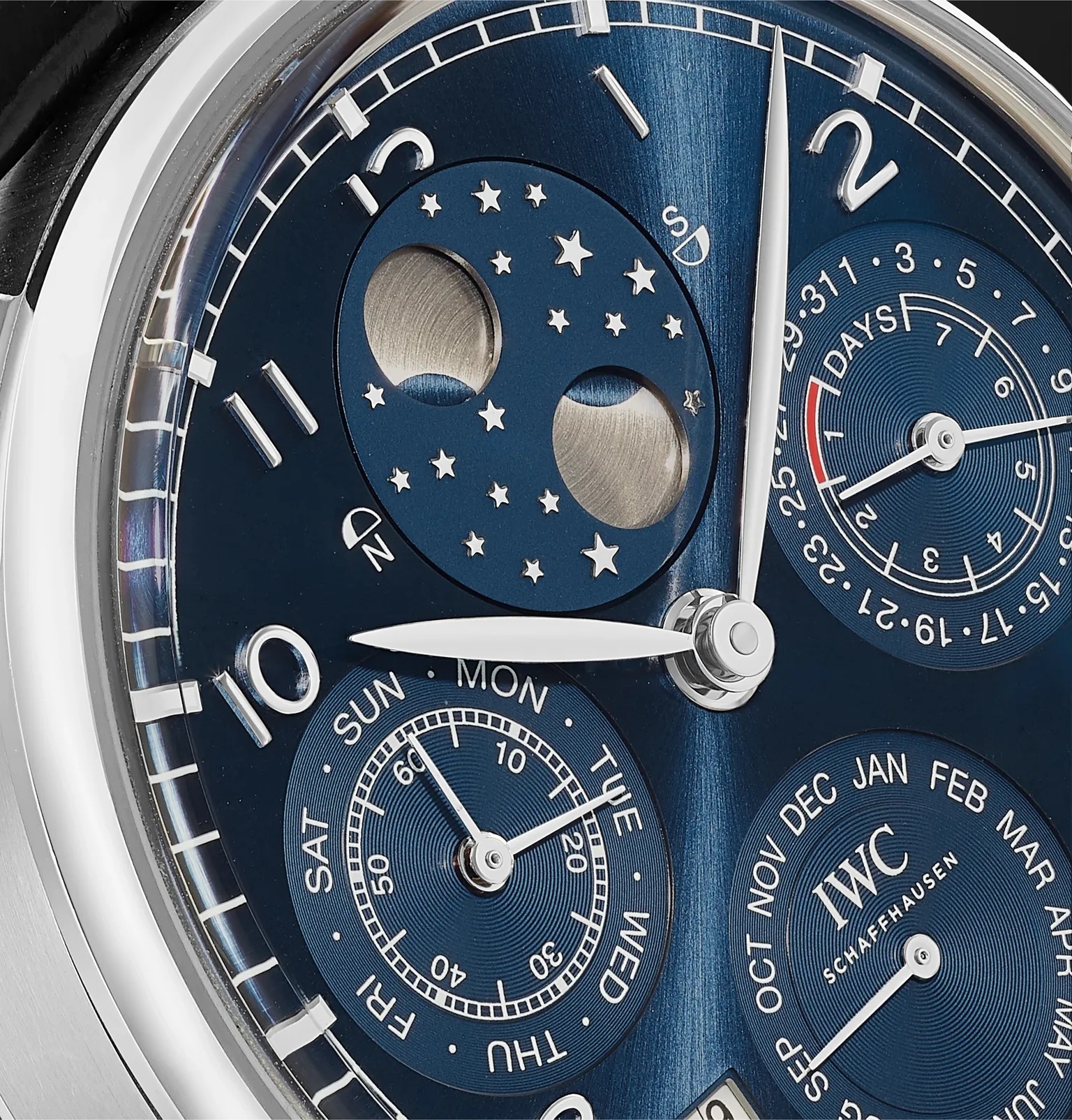 Portugieser Perpetual Calendar Automatic 44.2mm 18-Karat White Gold and Alligator Watch, Ref. No. IW - 6