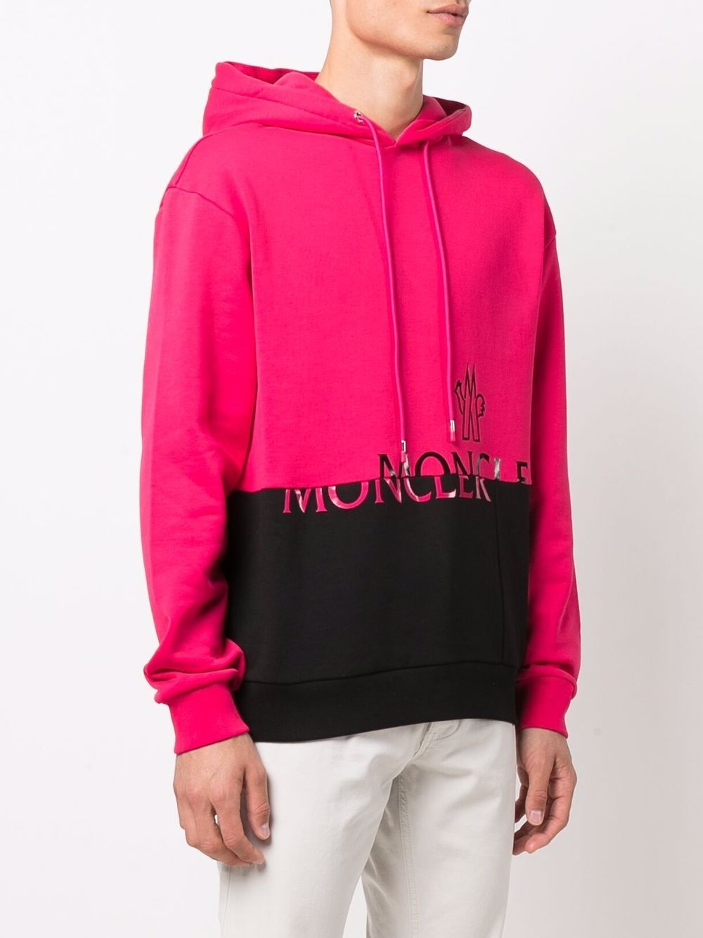 colour block logo-print hoodie - 3