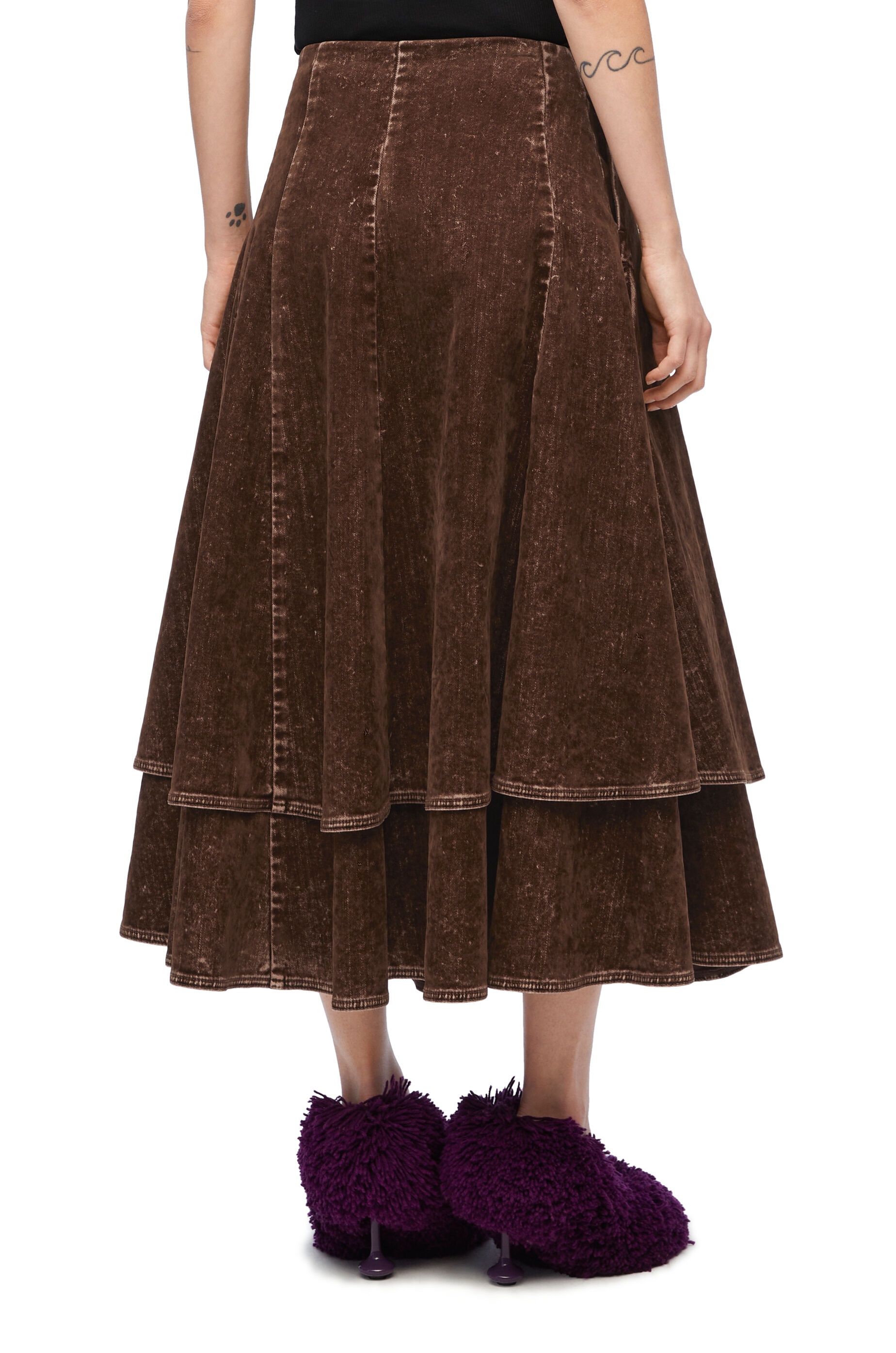 Double layer skirt in denim - 4