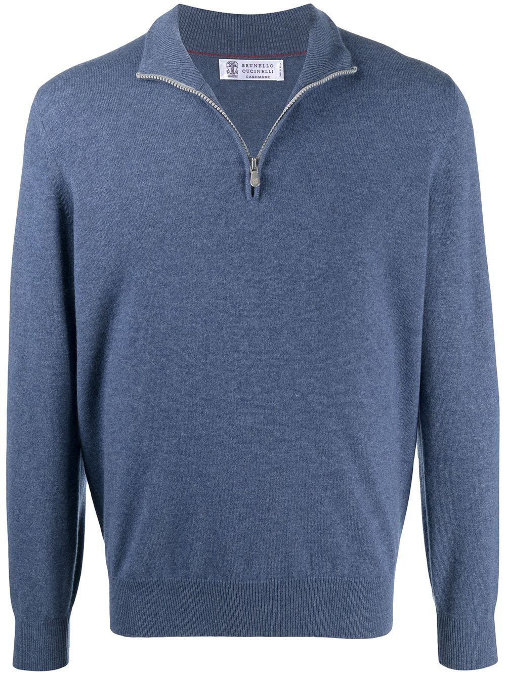 half-zip cashmere jumper - 1