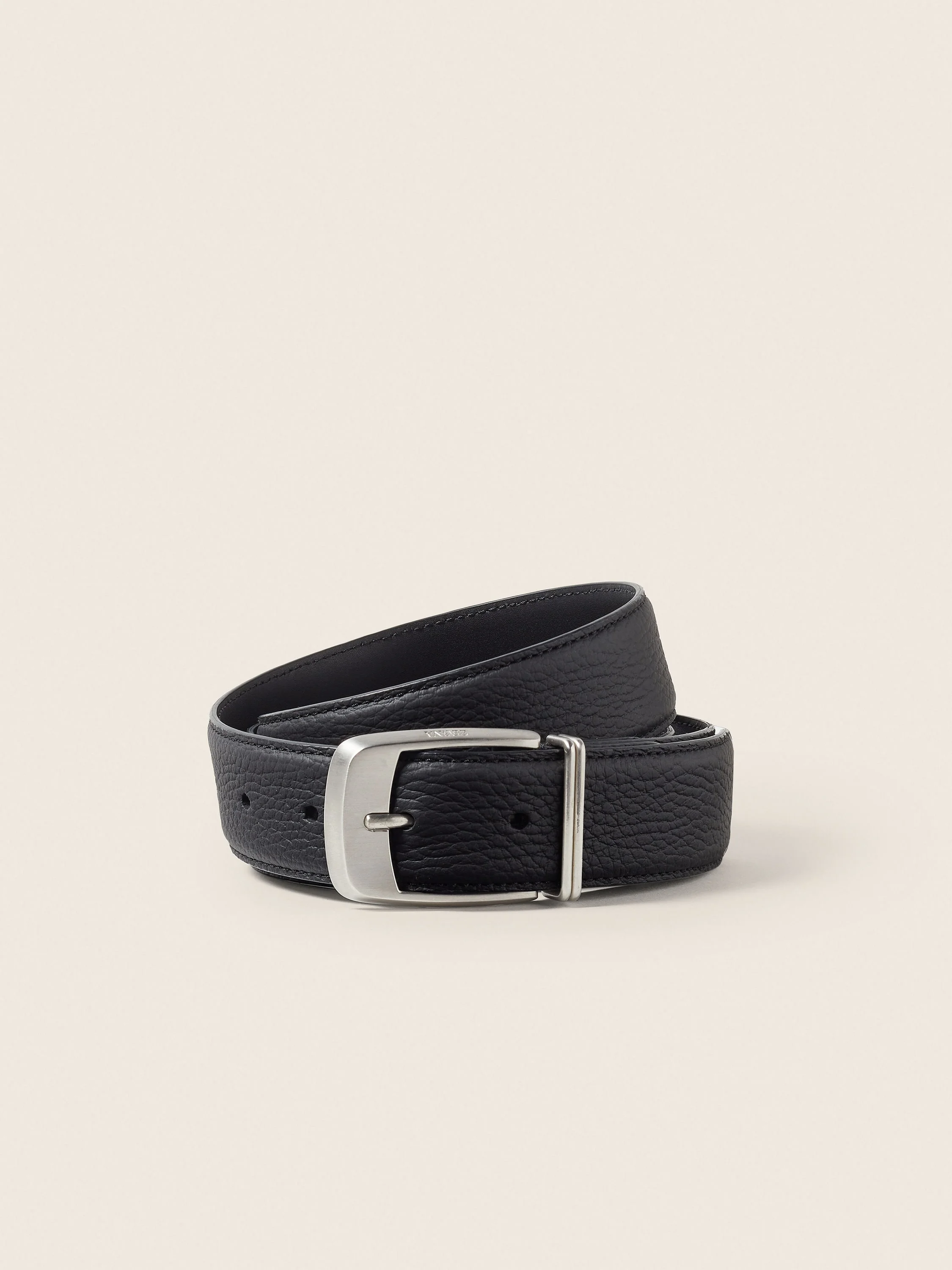 BLACK LEATHER BELT - 1
