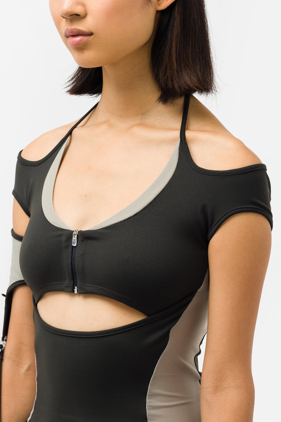 Halter Racer Top in Dark Grey - 4