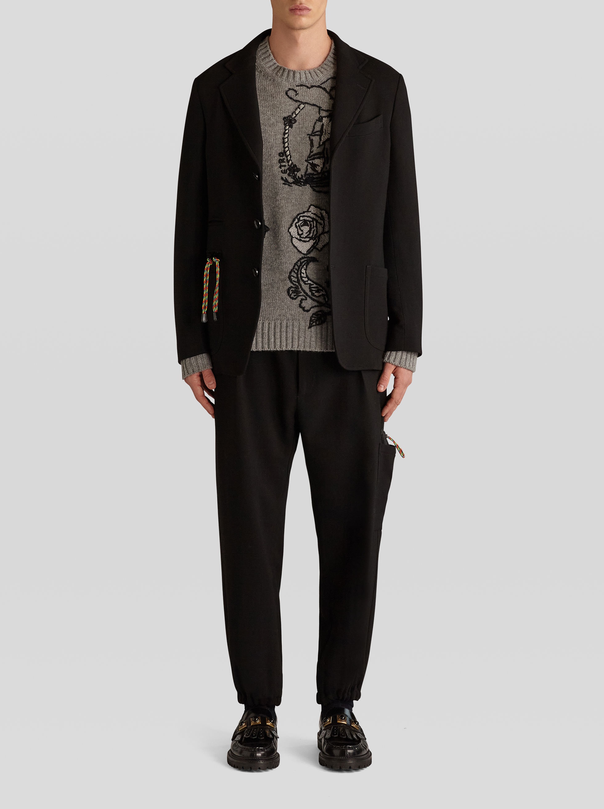 VIRGIN WOOL JUMPER WITH OLD SCHOOL TATTOO EMBROIDERY - 3
