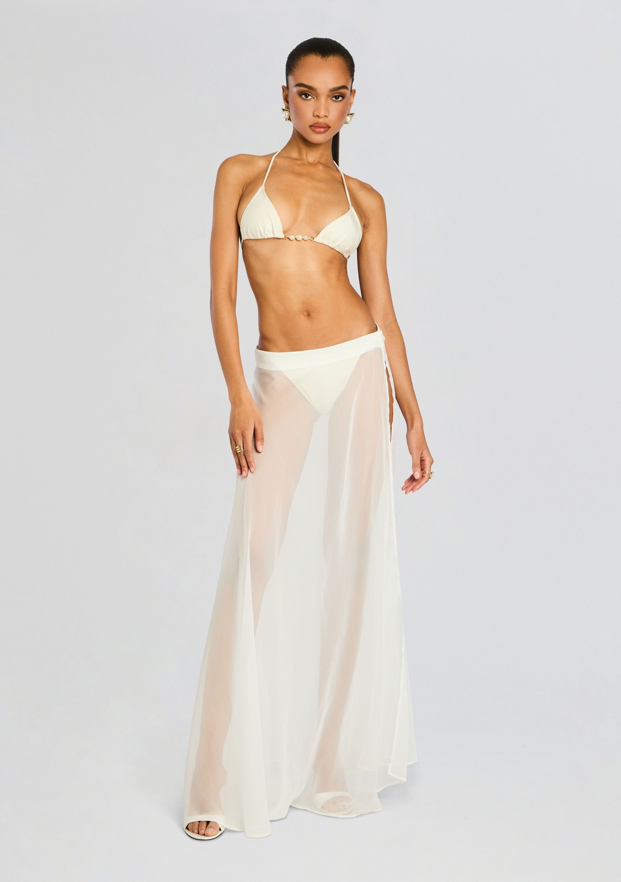 ALAIA LONG SLIT SKIRT - 4