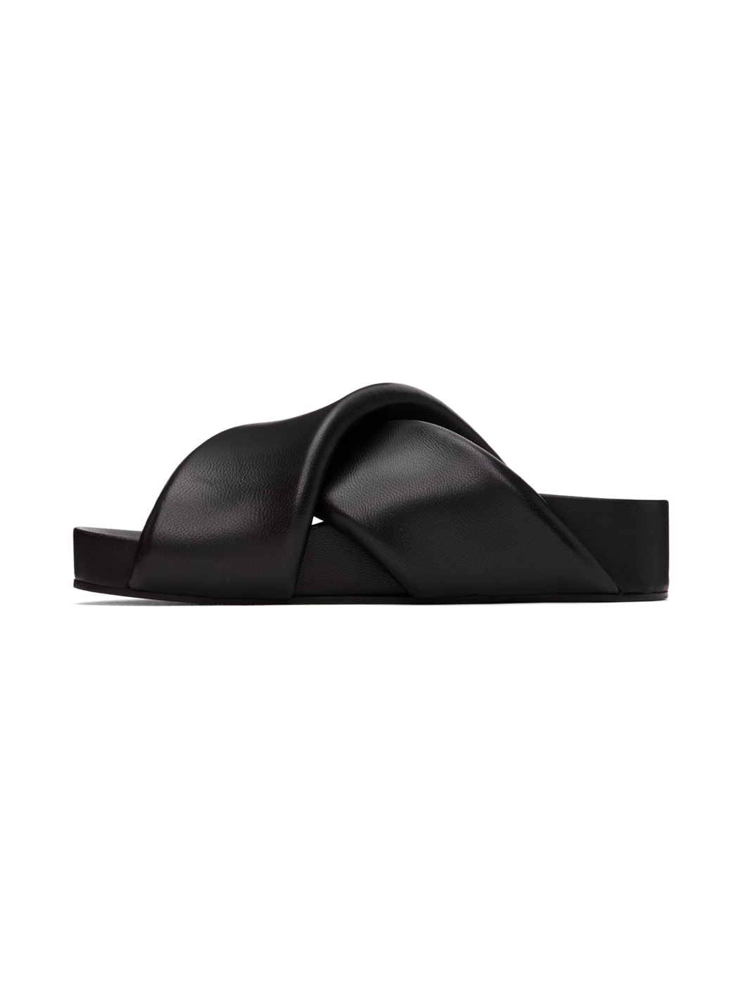 Black Oversized Wrapped Sandals - 3