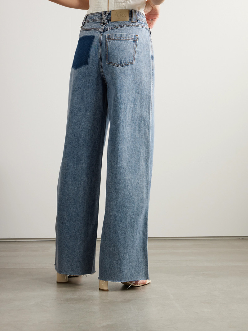 Outline Frayed High-rise Wide-leg Jeans 3