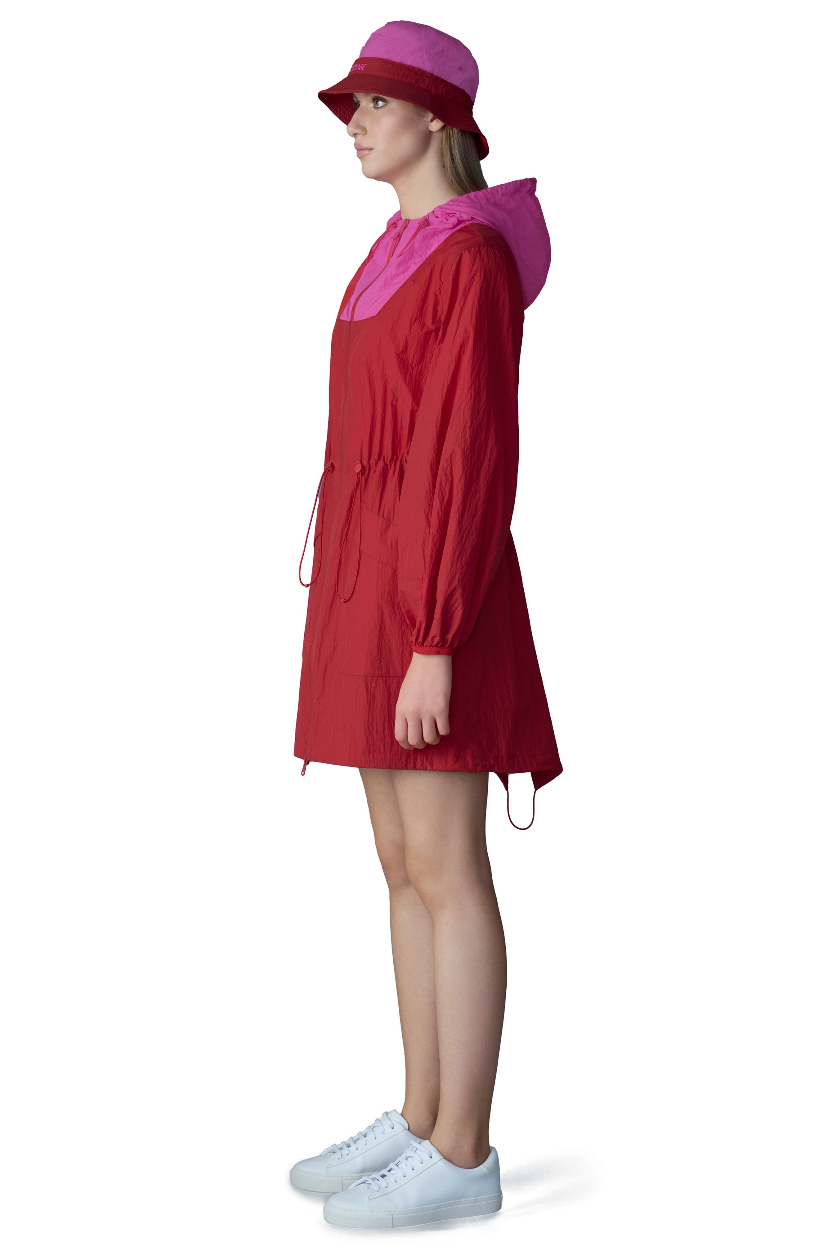 Mackage Alyster Packable Recycled Nylon Raincoat in Lava-Azalea at Nordstrom - 6
