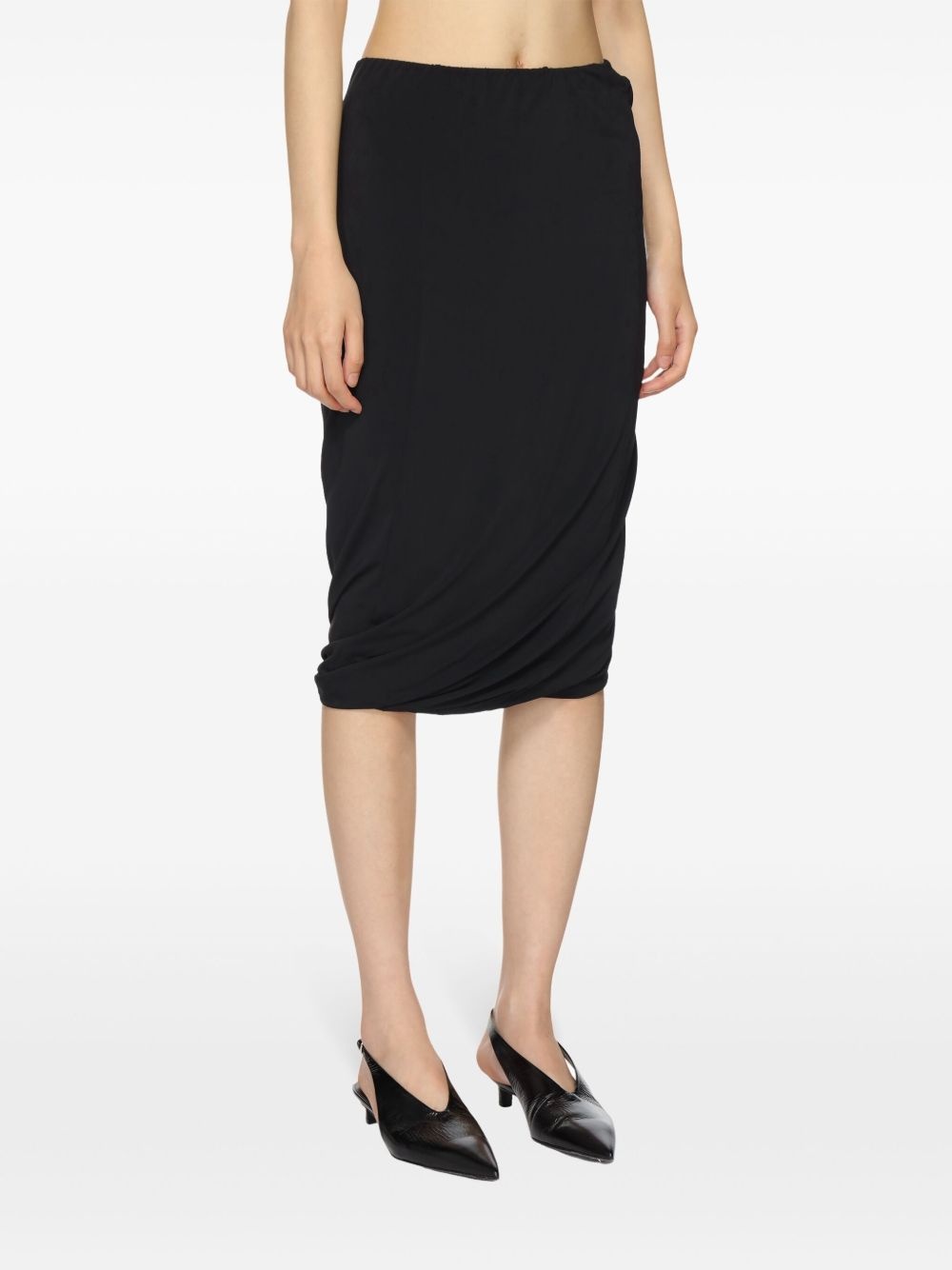 draped-detailed midi skirt - 6