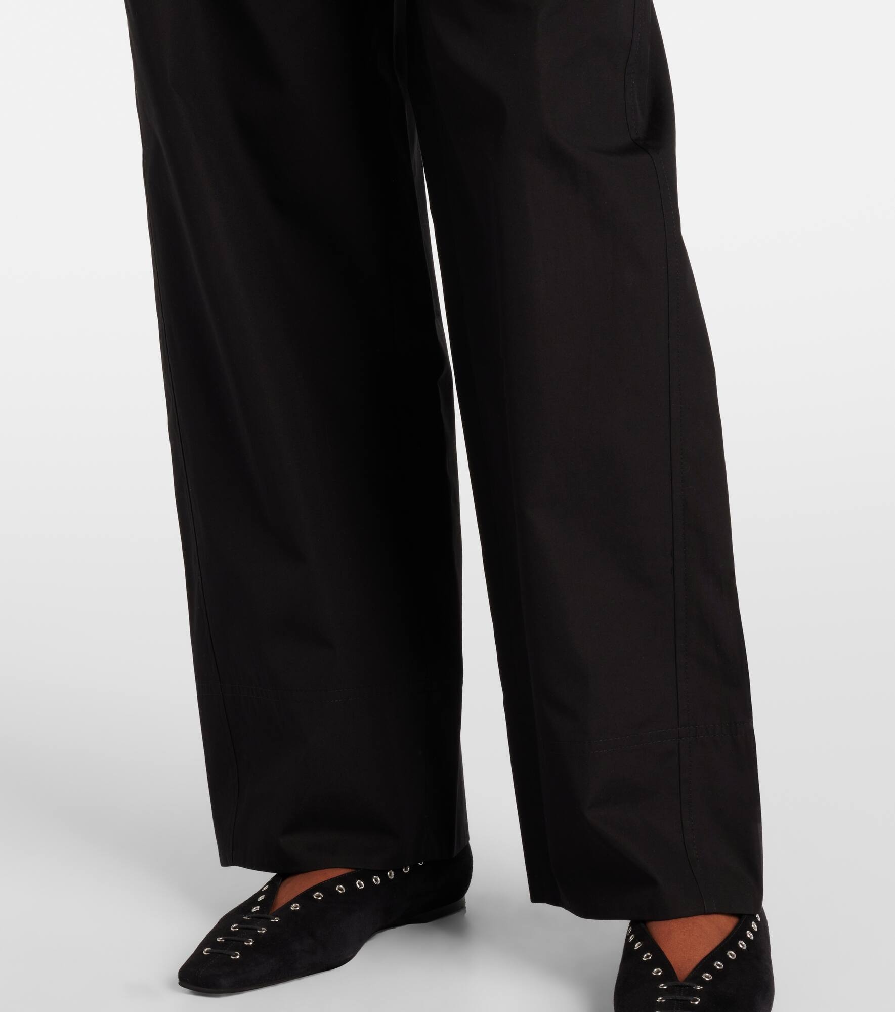 Wide-leg cotton pants - 5