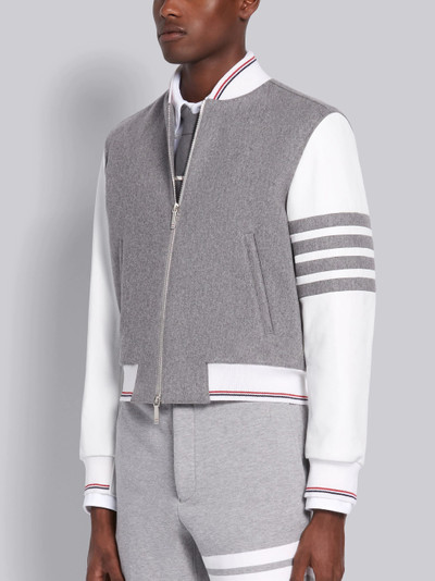 Thom Browne Medium Grey Melton Blouson 4-Bar Jacket outlook