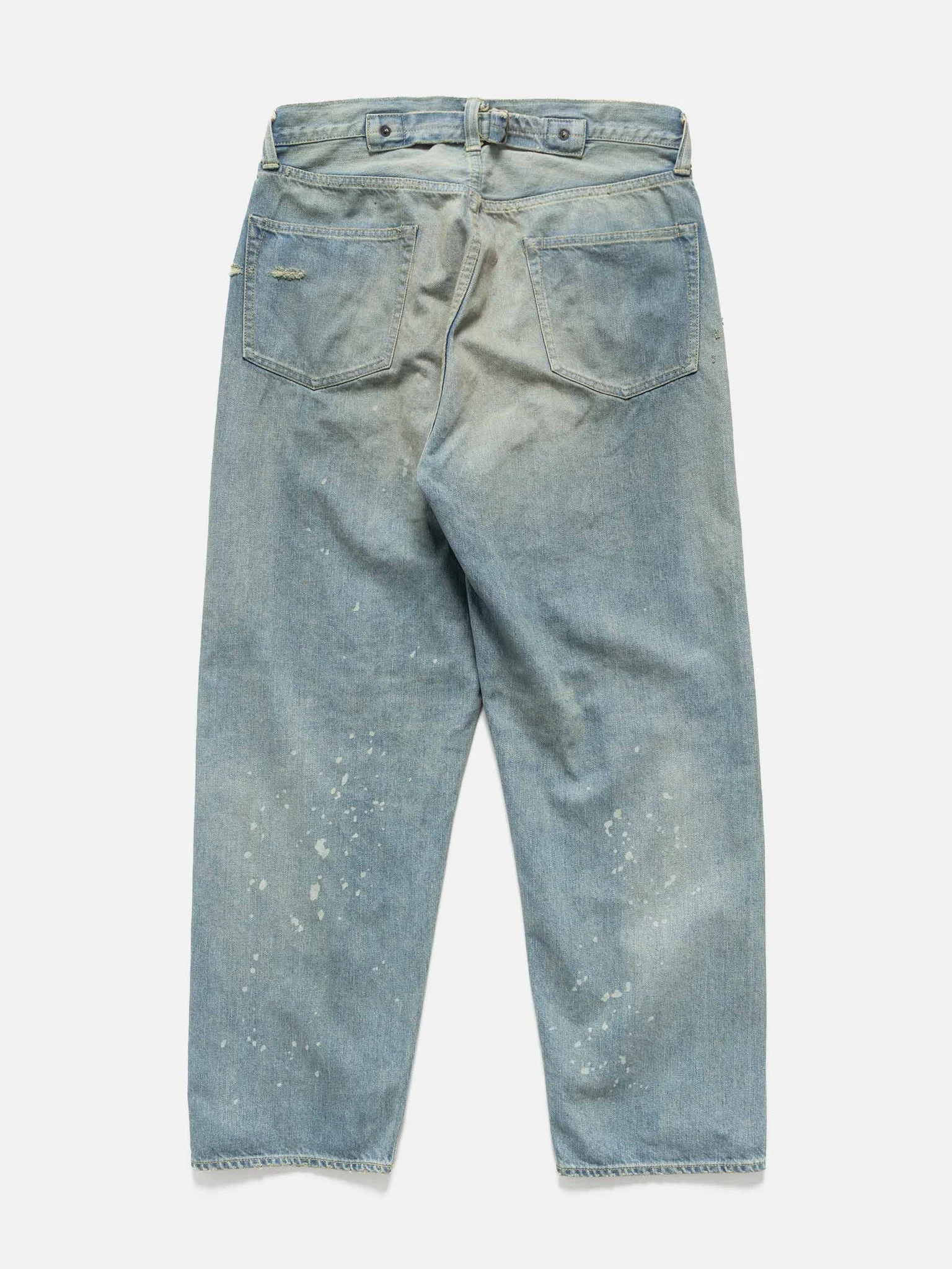 A.PRESSE No.37 Washed Wide Denim Pants Bleach | REVERSIBLE