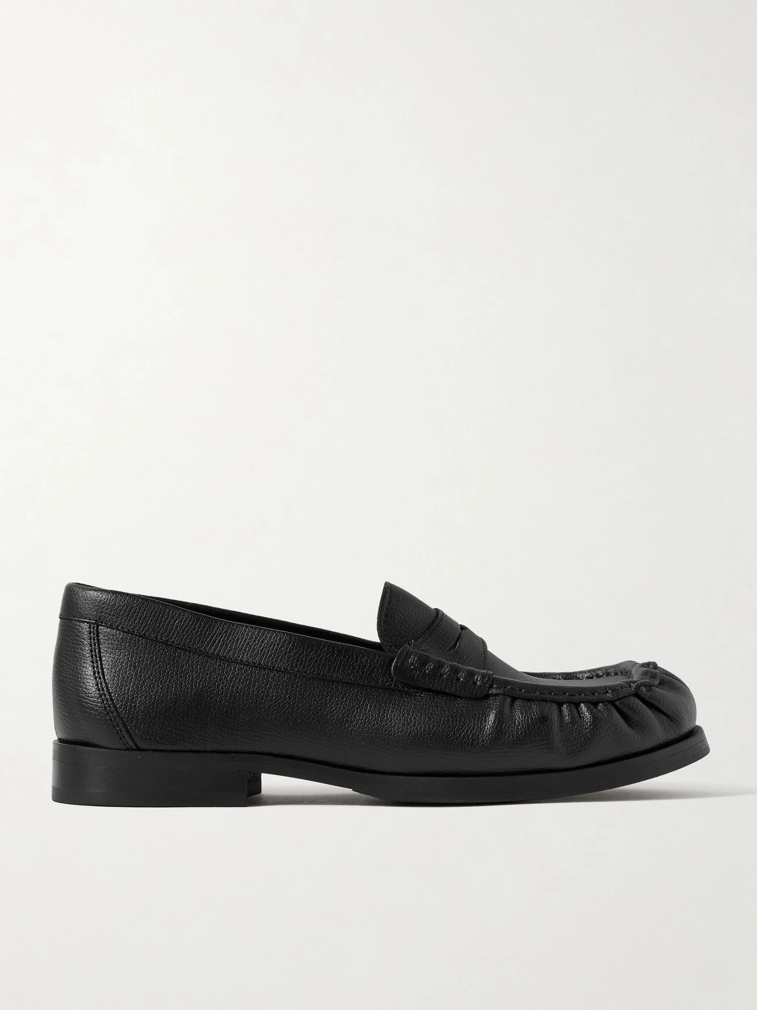 Ogee Full-Grain Leather Penny Loafers Black - 1