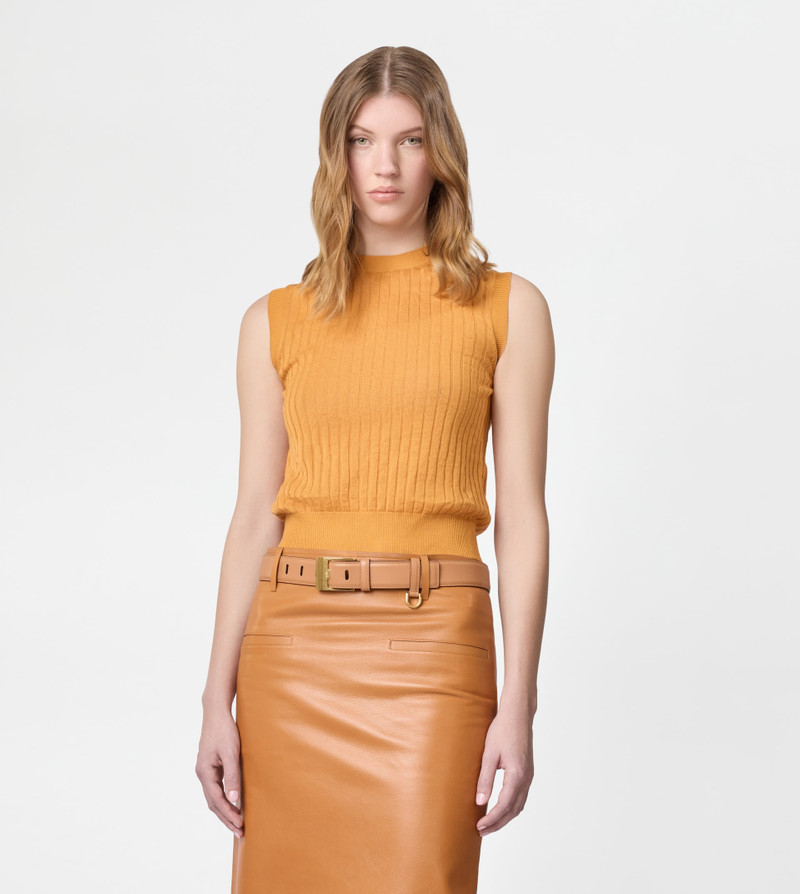 VEST IN COTTON BLEND - ORANGE 3