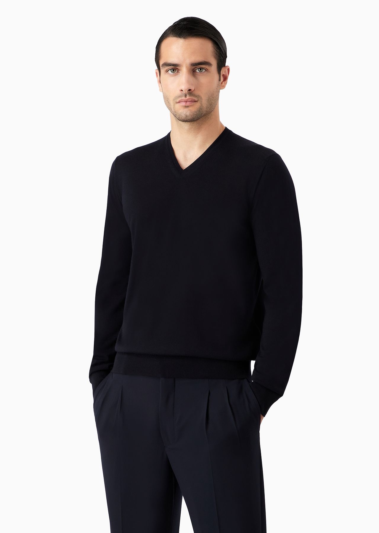 Pure virgin wool, crew-neck jumper - 2