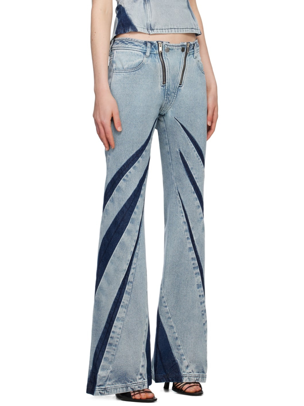 Blue Darted Jeans - 2