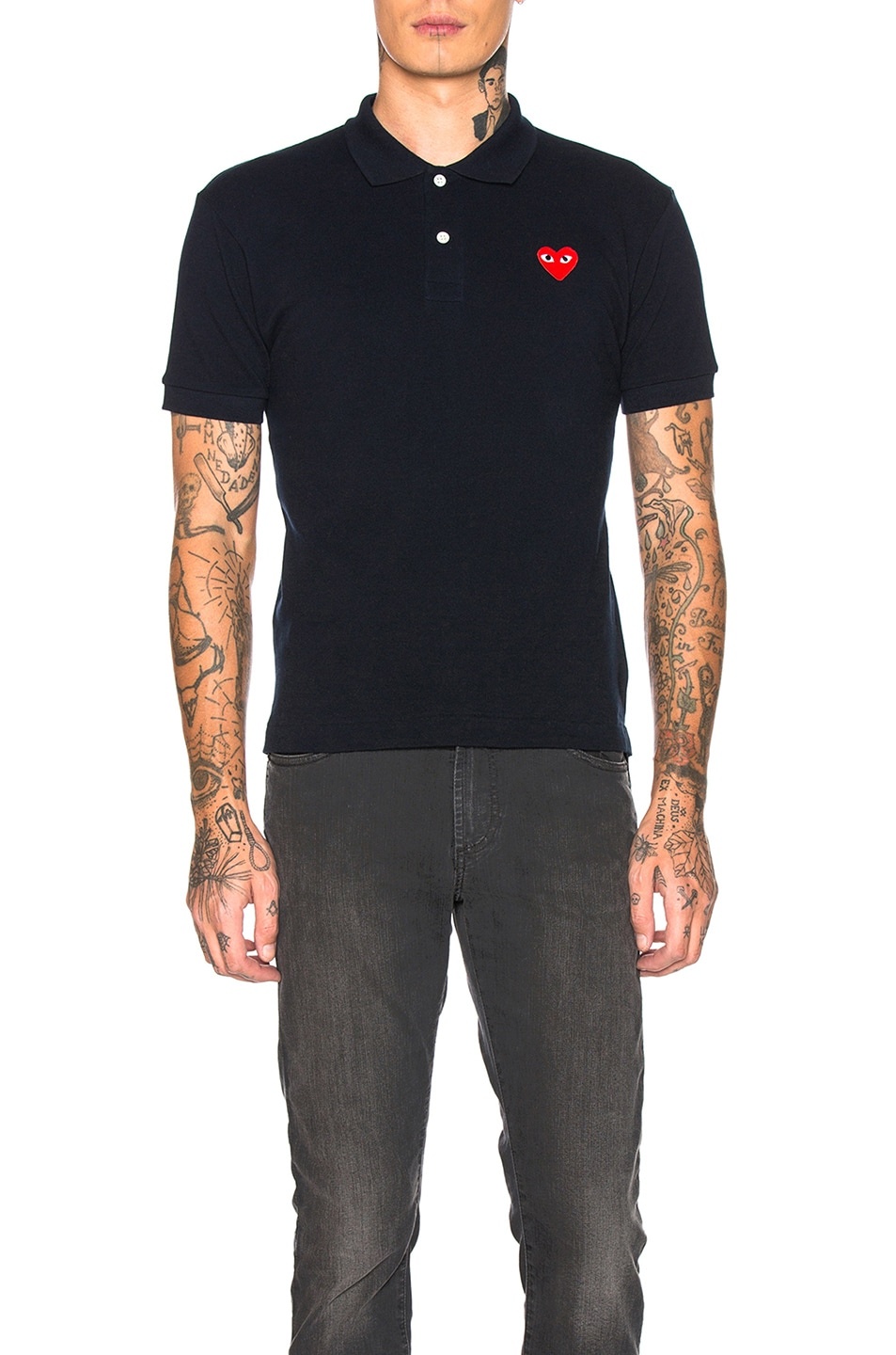 Cotton Polo with Red Emblem - 1
