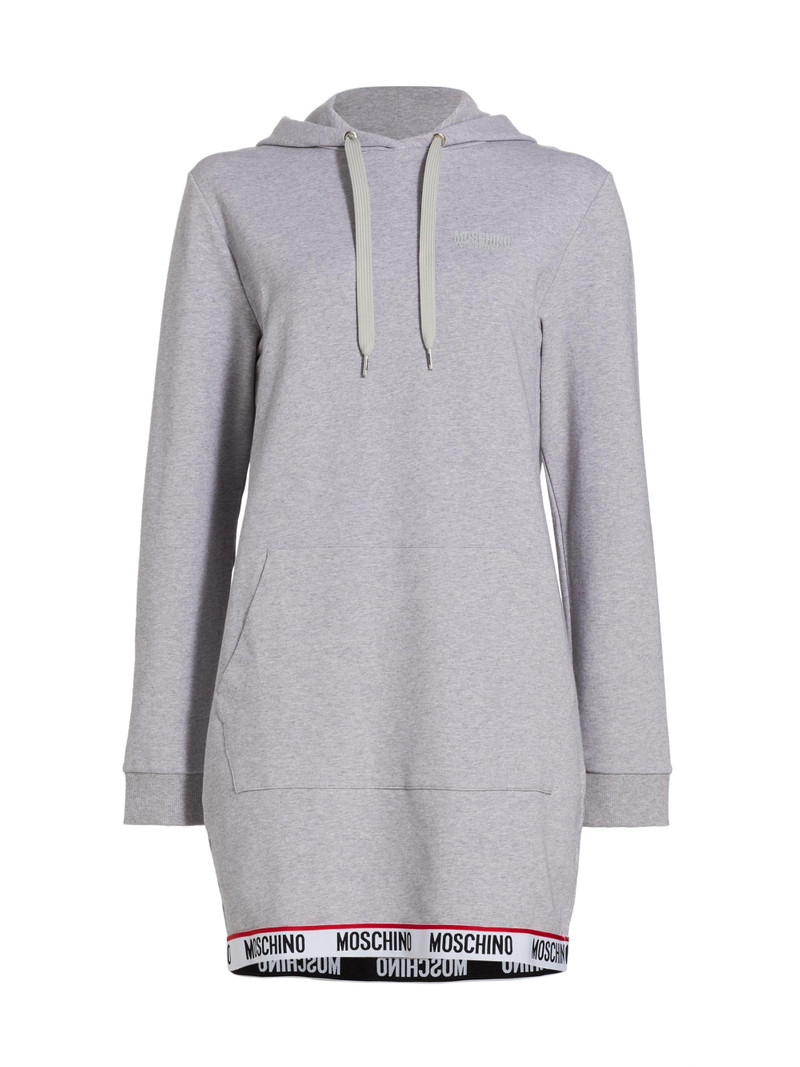 Women's Hooded Logo-Tape Minidress - Grey 1