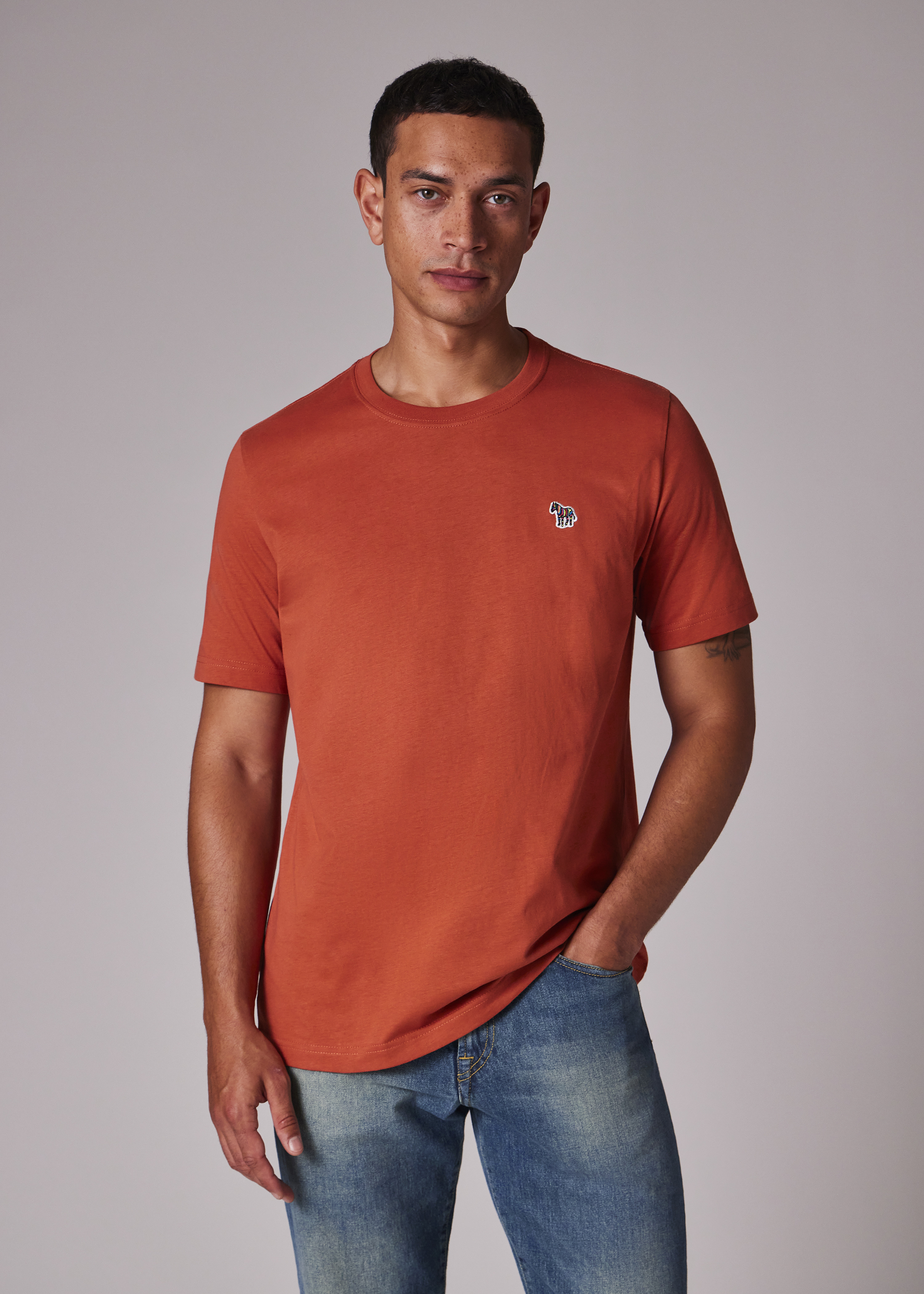 Rust Organic Cotton Zebra Logo T-Shirt - 5