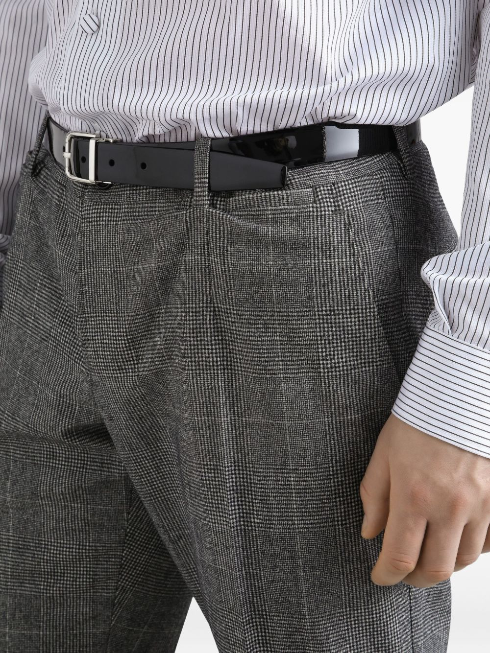 check-pattern three-piece suit - 5