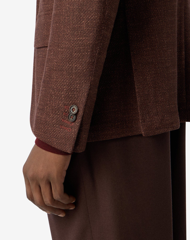 Brown wool, cashmere and silk twill jacket 5