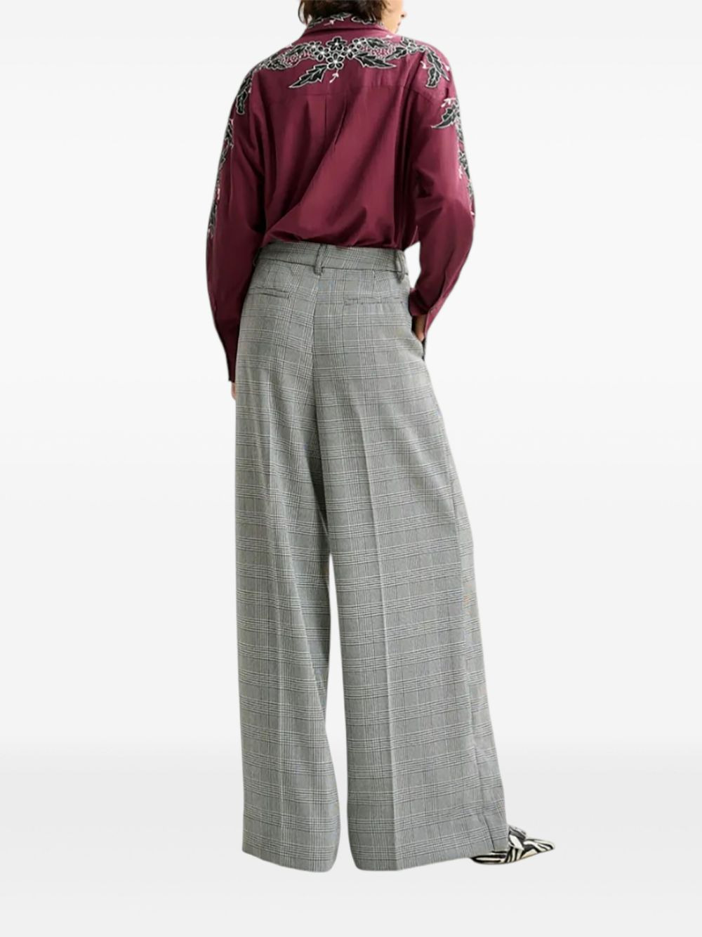 check-pattern trousers - 4