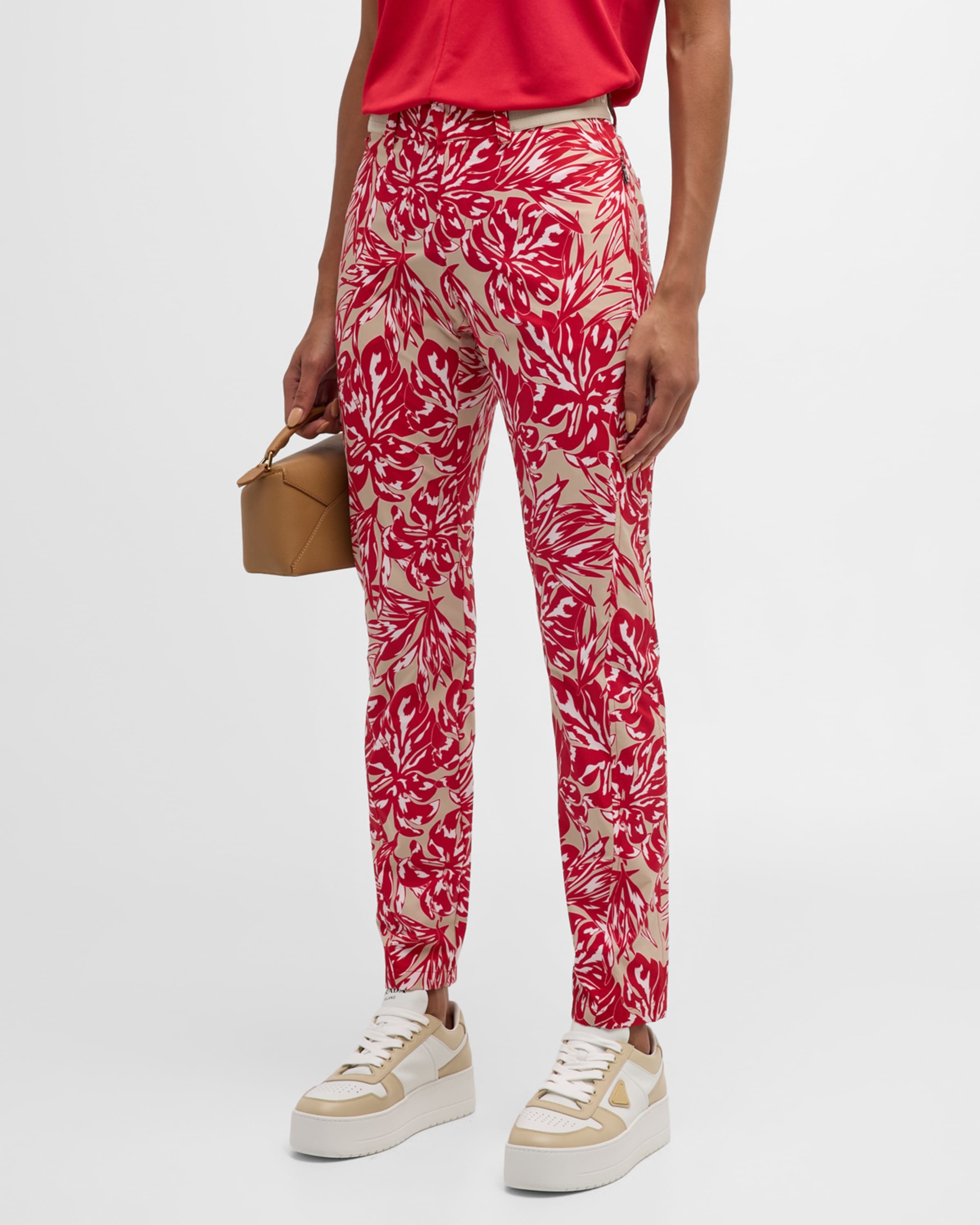 Tessi Water-Repellent Floral Logo Jacquard Pants - 2