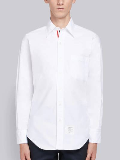 Thom Browne White Cotton Oxford Grosgrain Placket Shirt outlook