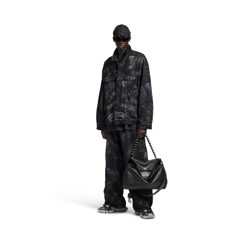 BALENCIAGA Men's Oversized Jacket in Black Fade Out outlook
