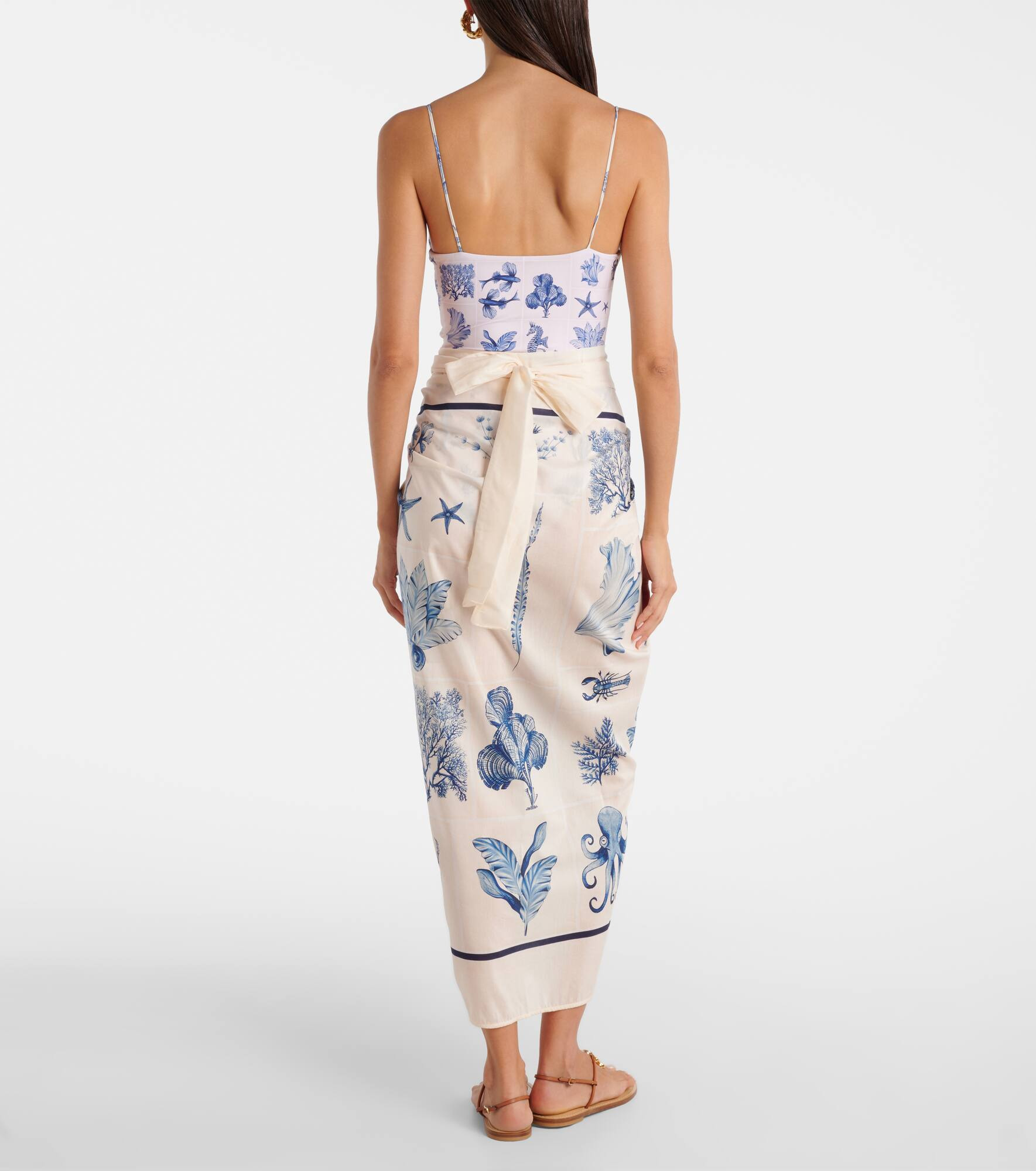 Lavanda cotton and silk beach cover-up - 3