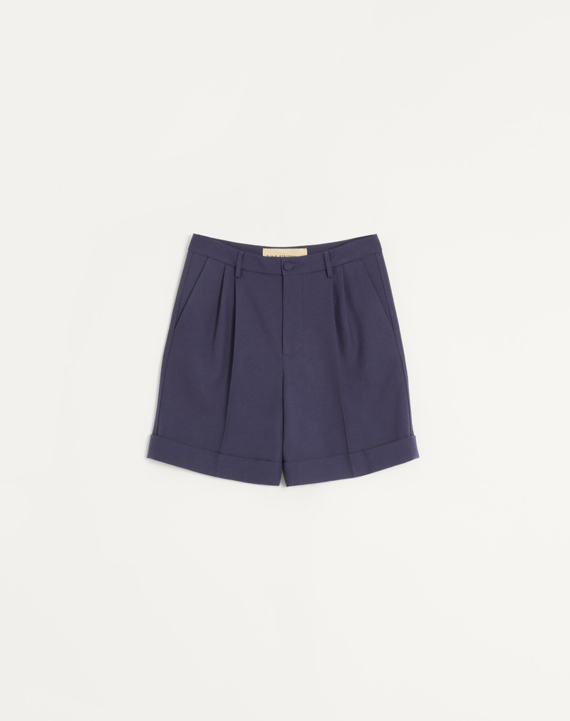 CUFFED WOOL GABARDINE BERMUDA SHORTS 1