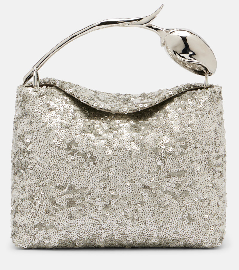 Bloom Mini sequined top-handle bag 1