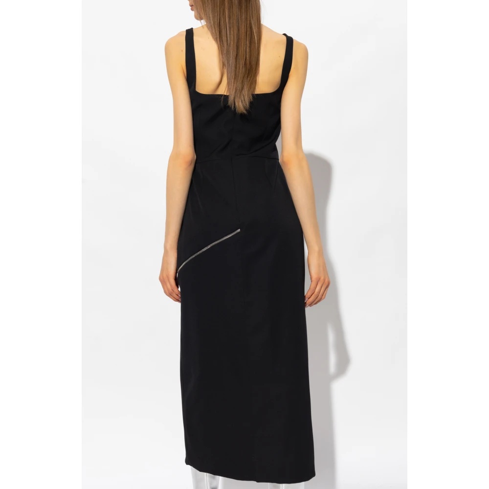 ワンピース alexander mcqueen DRESS (757633QJAAC 1000) Alexander McQueen Black Draped Minidress
